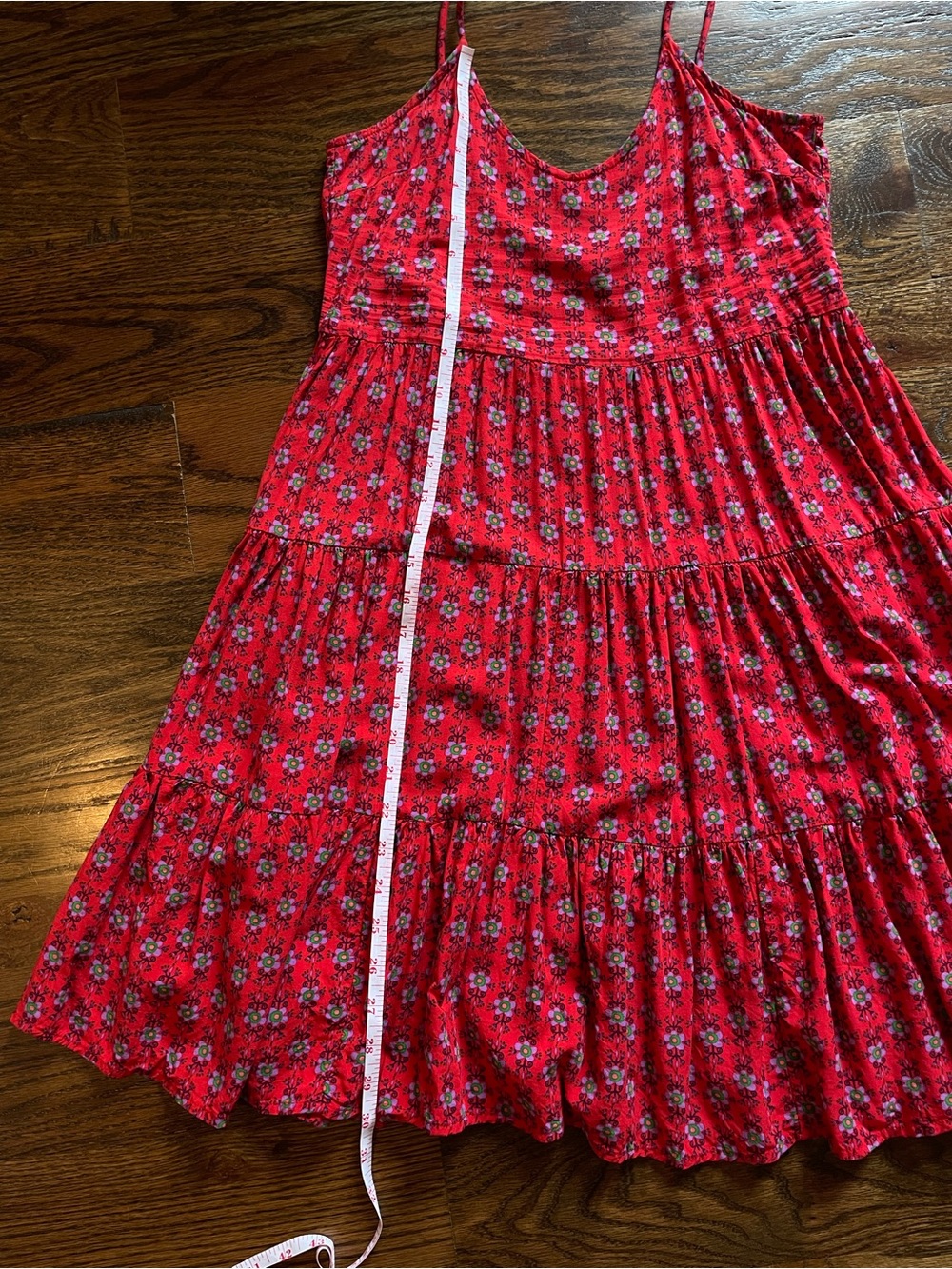 NATURAL LIFE Red Floral Tiered Mini Sundress - Picture 5 of 7